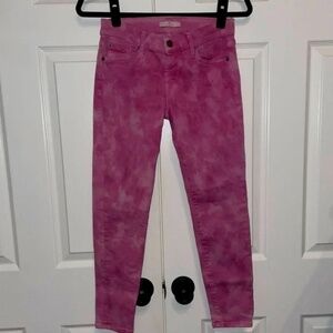 7 for all mankind hot pink marbled  jeans vintage